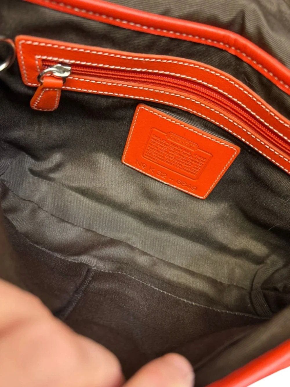 Coach 6849 vintage y2k signature brown khaki and orange field crossbody bag